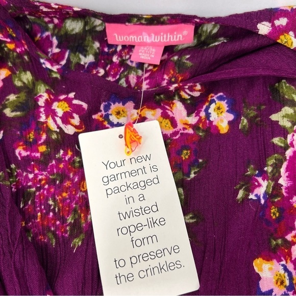 Woman Within Pink Floral Sleeveless Maxi Dress with Crochet Sweater Size 4X NWT - Picture 14 of 15